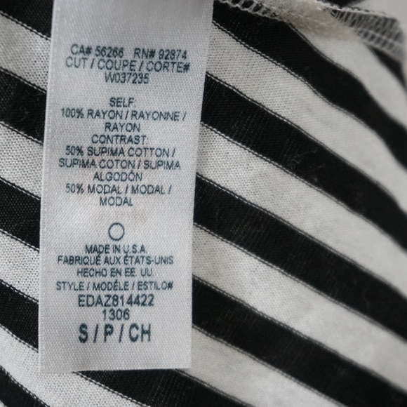 Ella Moss Black & White Gabi Stripped Mini Dress S - Picture 6 of 8